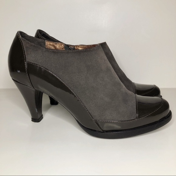 Banfi Zambrelli taupe suede heeled booties - Picture 7 of 16